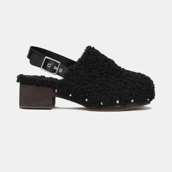 Miista Shoes - Miista Lana Sherpa Clogs Black 37